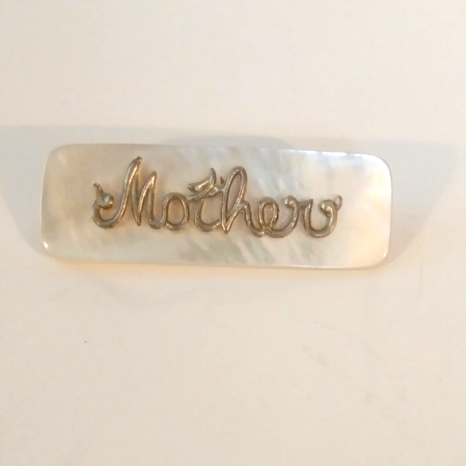 Vintage Mother Of Pearl Mother Brooch